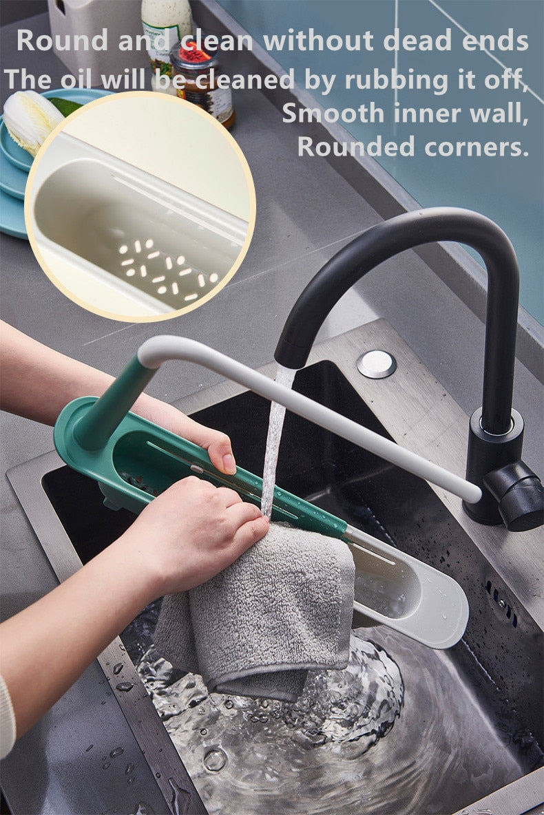 Telescopic sink rack sponge holder kitchen gadget Trend Sector