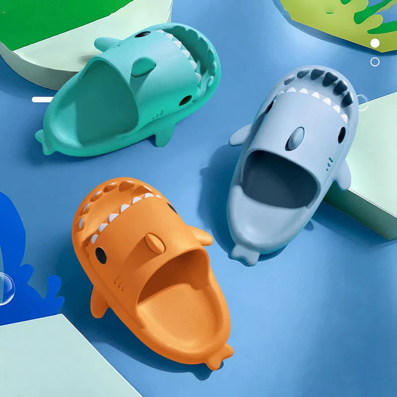 Shark slippers novelty slides fun home footwear UK