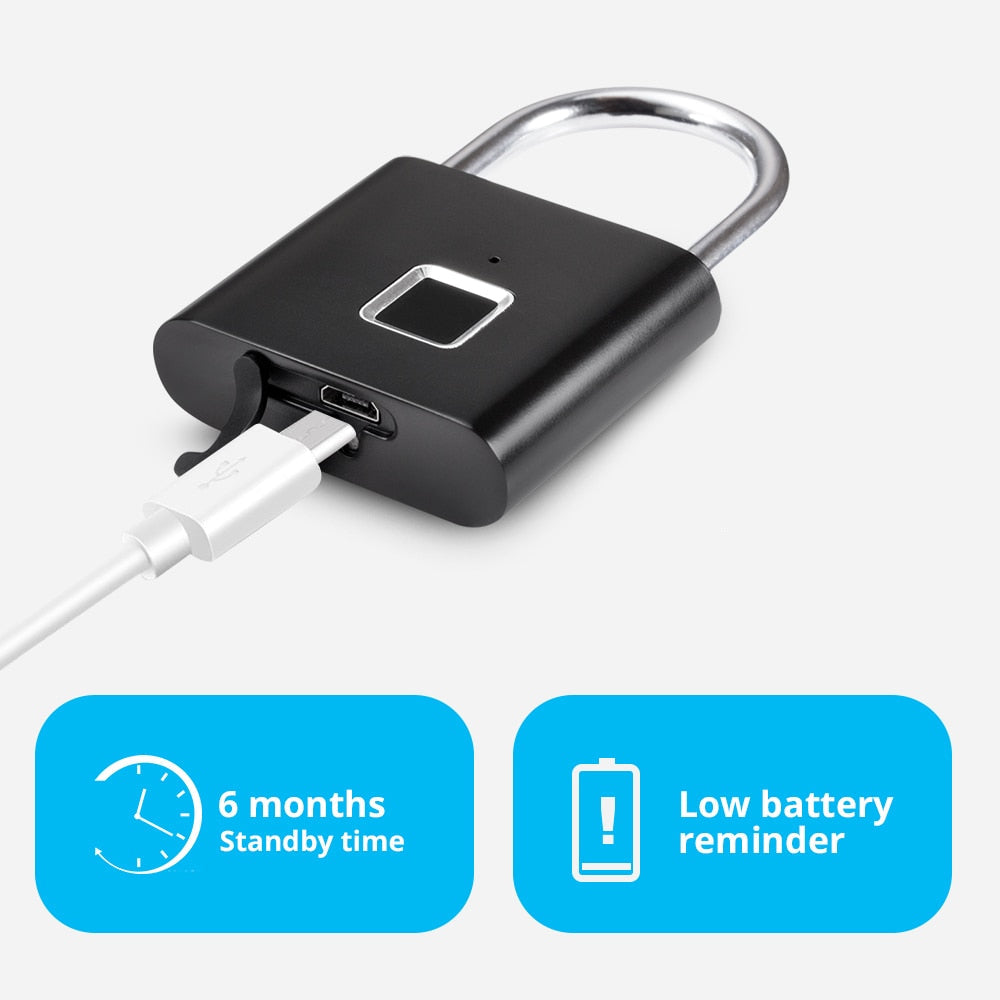 Biometric fingerprint lock portable smart padlock UK