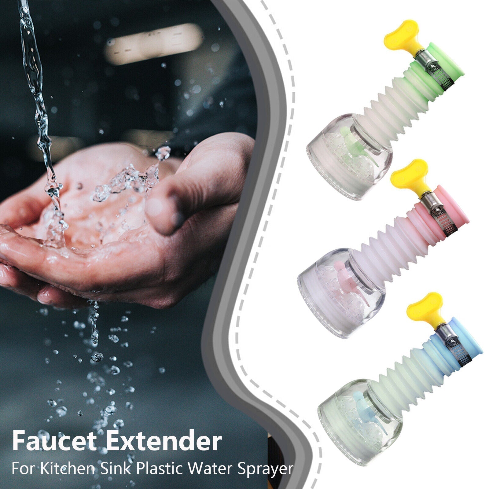 360 degree rotating faucet tap extender kitchen gadget